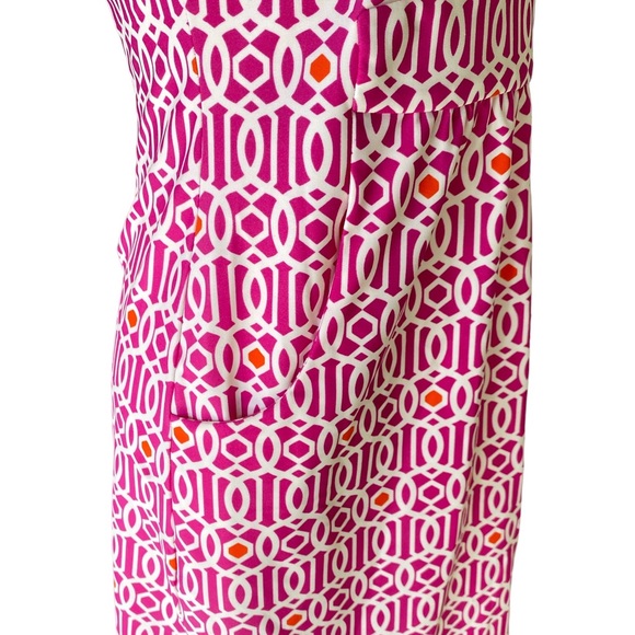 Jude Connally Patty Pink White Orange Geometric Mini Slip Dress - S - Picture 4 of 10